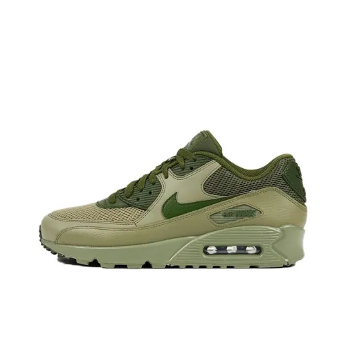 Nike Air Max 90 Амортизация и Дышащий Низкий Топ Беговые кроссовки Унисекс Зеленый