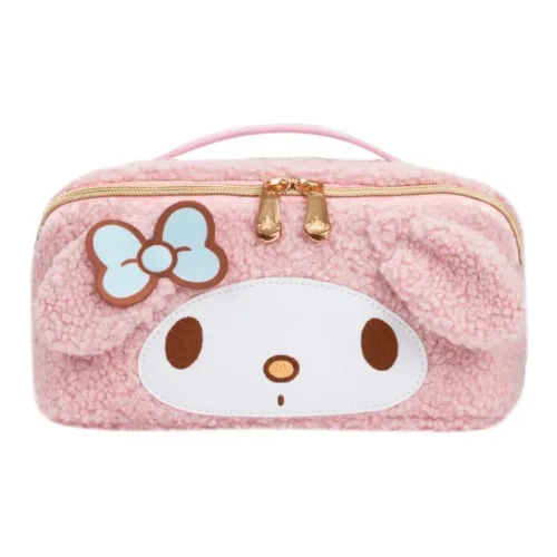 Sanrio Impressions Vanity Коллаборация Искусственная овечья шерсть Ткань Косметичка Женская Розово-белая