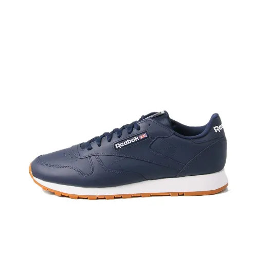 Reebok Classic Leather Low Топ Беговые кроссовки Унисекс Синий