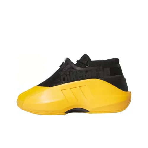 Adidas Originals Crazy Iiinfinity Аbrasion Resistant Дышащий MID Топ Винтажные баскетбольные кроссовки Унисекс Черный Желтый