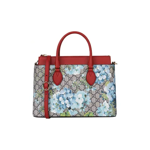GUCCI GG Blooms Холст и Кожа Сумка через плечо Сумка Женская Красная+Хаки с принтом