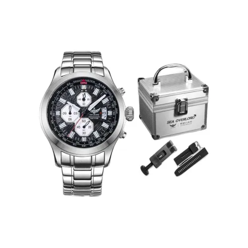 YELANG CHAO Trend Collection Pilot Кварцевый механизм Нержавеющая сталь Ремешок Часы Мужские Черный циферблат