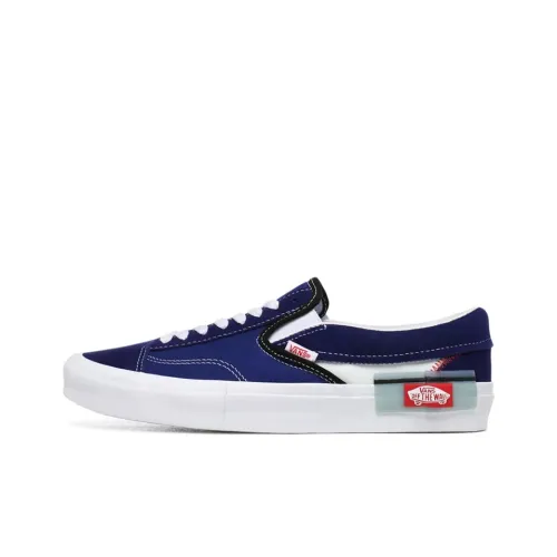 Vans Slip On Cap Покрытие Амортизация Баланс Легкий Низкий Топ Скейтборд Кроссовки Унисекс Синий