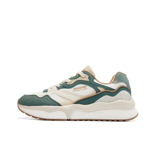 QIAODAN Горизонтальный And Вертикальный VI Амортизаторы Противоскользящий Низкий Топ Casual Мужской Белый Зеленый