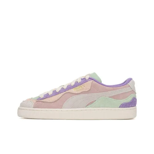 PUMA Suede Trippy Аbrasion Resistant Lightweight And Breathable Скейтборд Кроссовки Low Top Унисекс Pink Purple Green