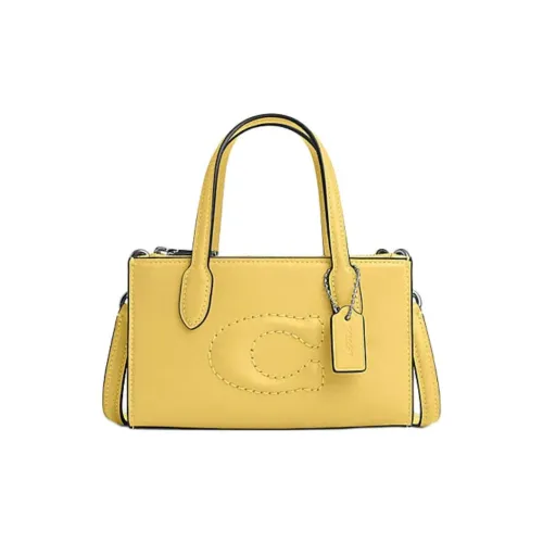 COACH Коровья кожа Тоут Сумка Сумка для покупок Сумка через плечо Сумка Мини Женские SV Daisy Желтый