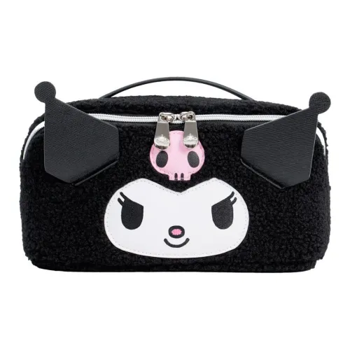 Sanrio Impressions Vanity Коллаборация Искусственная овечья шерсть Ткань Косметичка Женская Черная