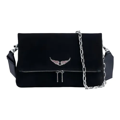 Zadig Voltaire Rocky Коровья кожа Портативный Одно плечо Через плечо Клатч Женский Черный