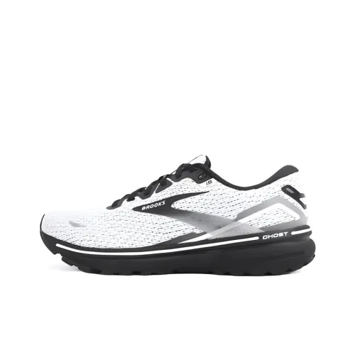 Brooks Ghost 15 Амортизация Износостойкие Низкие Кроссовки для Бега Мужские Белые Серые