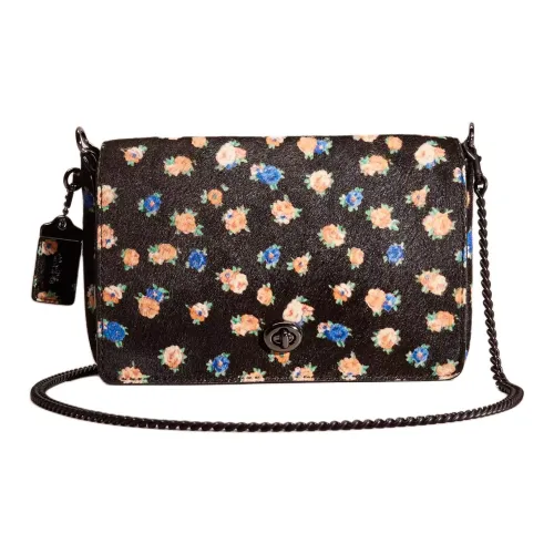 COACH Dinky Телячья кожа Сумка через плечо Женская Tea Rose Черный