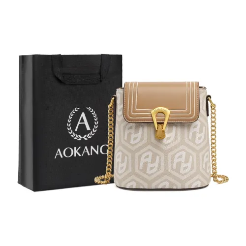 AOKANG ПВХ через плечо сумка на плечо среднего размера женская кокосово-молочный белый какао-кофейный