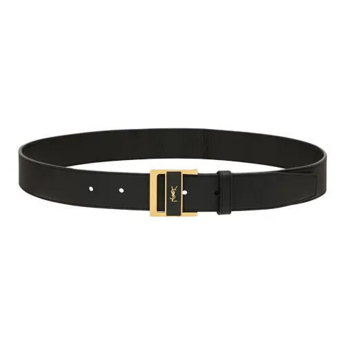 SAINT LAURENT Ремни из коровьей кожи унисекс черный 3 см