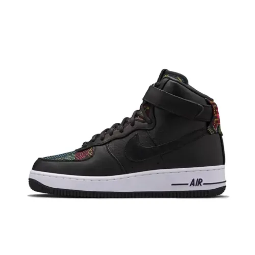 Nike Air Force 1 Slip Resistant Амортизация Устойчивость к износу Высокий топ Скейтбординг Женские Черный