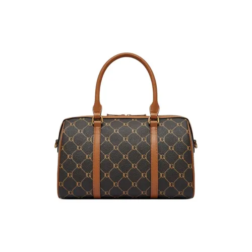 Geshiman ПВХ Одно Плечо Сумка Большая Женская Кофейная Экрю