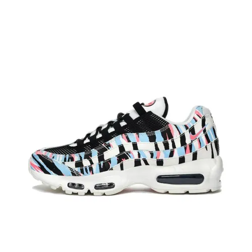 Nike Air Max 95 Low Беговые кроссовки Топ Унисекс Черный Белый Синий Корейский