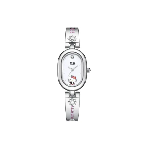Hello Kitty Small Daisy Bracelet Watch Кварцевый механизм Женские часы Серебристый циферблат