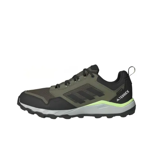 adidas Terrex Tracerocker Slip-Resistant Abrasion-Resistant Low-Top Беговые кроссовки Мужские Черные Зеленые