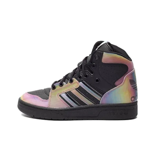 Adidas Originals Скейтборд Кроссовки High Топ Черный/Ярко-Белый Женские