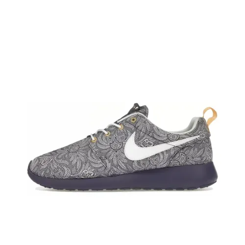 Nike Roshe Run Амортизация Износостойкий Низкий Топ Беговые кроссовки Женские Черный Серый