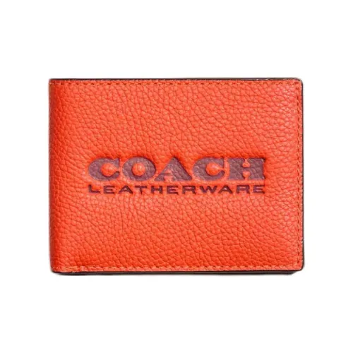 COACH Кошелек Billfold из кожи мини унисекс оранжево-красный