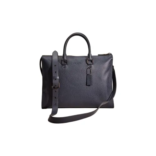 COACH Gotham Песочный Кожа Сумка через плечо Сумка Большая Унисекс Полночь Морской Синий Медный Черный