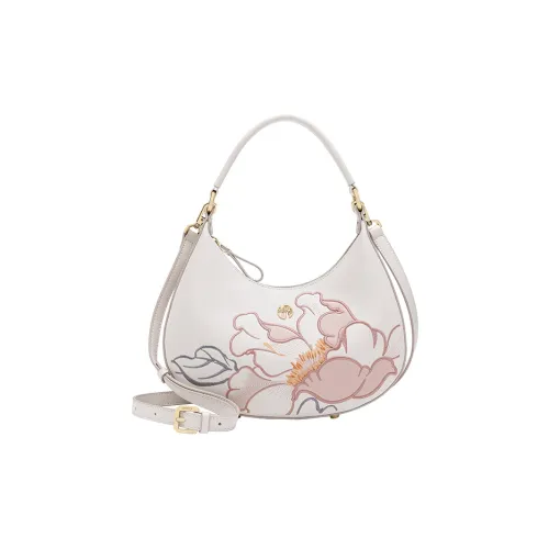 Ancient Yi Xi Коровья кожа Чонсам Сумка через плечо Сумка для плеча Женская Жемчужно-серый