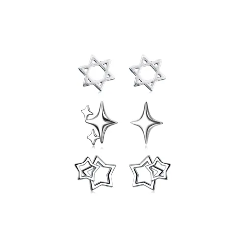 COPI Серебро S925 Набор сережек-гвоздиков Женские