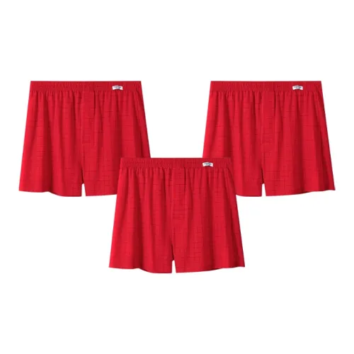 DUINIDESIYU Мужское нижнее белье 3 штуки красного цвета