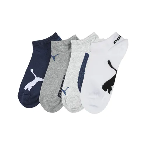 PUMA Низкие носки женские 4 упаковки серый и белый комбинированный дизайн