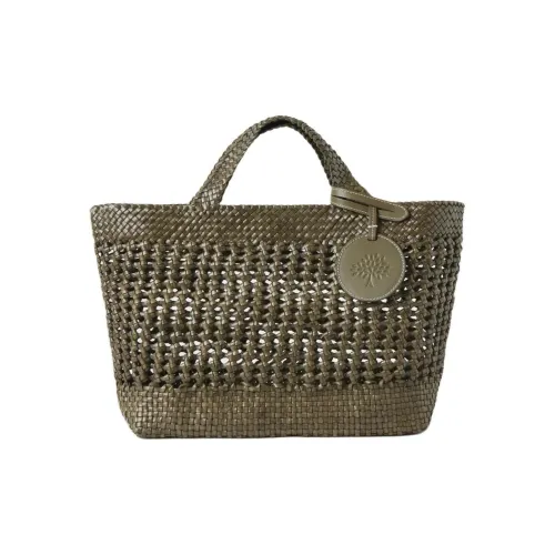 Mulberry Кожа Тоут Сумка Сумка для покупок Сумка Маленькая Женская Лен Зеленый