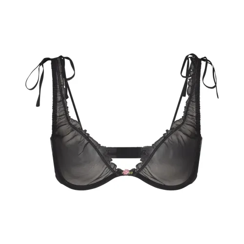 SKIMS SS24 Романтический Lace Collection Romance Кружево Без подкладки Plunge Бюстгальтер Женские Onyx Onyx