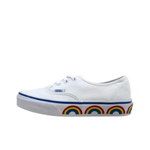 Vans Authentic Rainbow Tape Устойчивые к истиранию Низкие Кроссовки для скейтбординга Унисекс Белые