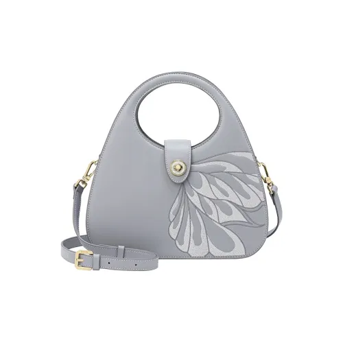 Ancient Yi Xi Коровья кожа Нишевый Винтаж Чонсам Плечевая сумка Сумка Женская Светлый Пыльно-фиолетовый