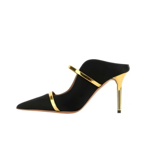 Malone Souliers Maureen Домашние тапочки 8,5 см Женские Черный Золотой