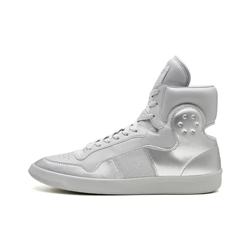 EQUALIZER Винтажные баскетбольные кроссовки High Top Жидкое серебро Унисекс