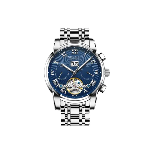 Respect The Time Автоматический Механический Механизм Нержавеющая Сталь Ремешок Часы Мужские Часы Синий Циферблат