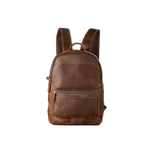 Simple & Nature Рюкзаки Темно-коричневый, Импортный, Лицевая коровья кожа, Мужской