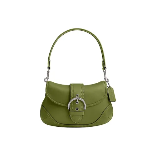 COACH SOHO совместная брендированная сумка из коровьей кожи сумка через плечо средняя женская темно-лимового цвета