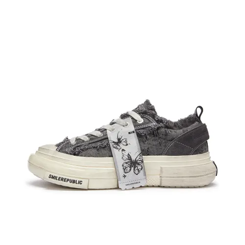 SMILEREPUBLIC INCEPTION 70s Low Top Canvas Shoes Gray Worn Unisex