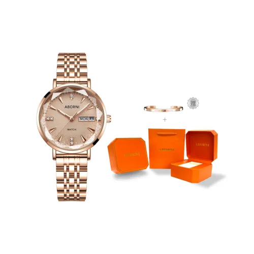 ABORNI Smart Series Кварцевый механизм нержавеющая сталь ремешок женские часы золотой циферблат