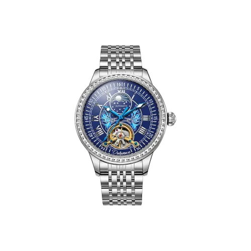 Dulunwe Автоматический Механический Механизм Нержавеющая Сталь Ремешок Часы Мужские Серебристый Циферблат