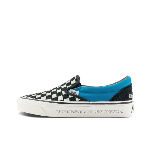 Vans Slip On Скейтборд Кроссовки Низкие Топ Черный Синий Унисекс