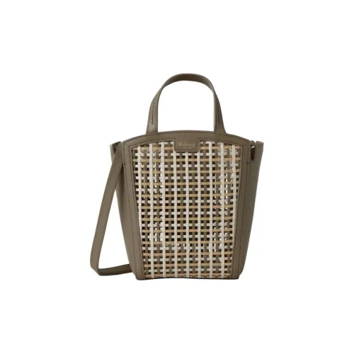 Mulberry Кожа Тоут Сумка Сумка для покупок Сумка через плечо Сумка Мини Женская Лен Зеленый