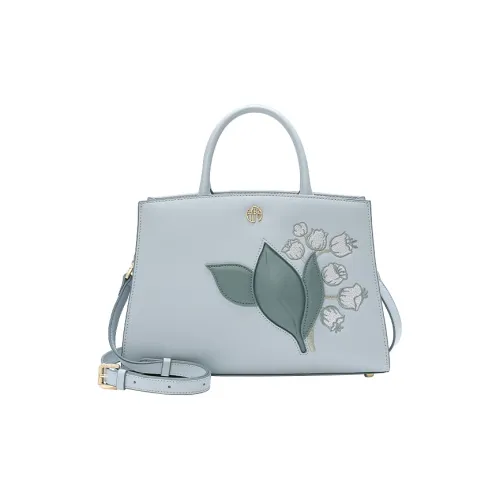 Ancient Yi Xi Коровья кожа Элегантный And Стильный Сумка Mom Сумка через плечо MID Aged Сумка Женская Туманный синий