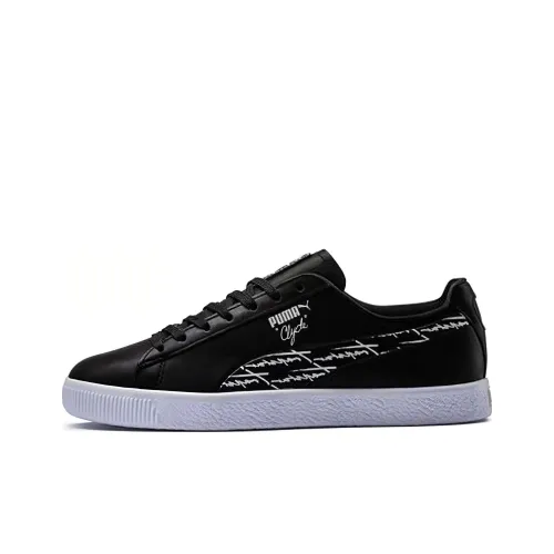 PUMA Clyde Slip Resistant Abrasion Resistant Низкий Топ Скейтбординг Кроссовки Мужские Черные