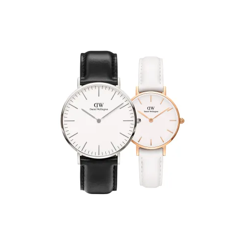 Daniel Wellington DW Женские Часы Наручные Кварцевый Механизм Естественная Кожа Ремешок 40MM 28MM Белый Циферблат Унисекс