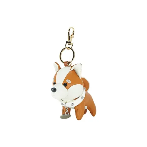 COZIPOP Китайский Пасторальный Собака Коричневый Роскошь Премиум Кожа Мультяшный Щенок Брелок Куклы Плюшевый Подвеска 14 см Рекомендуемая высота