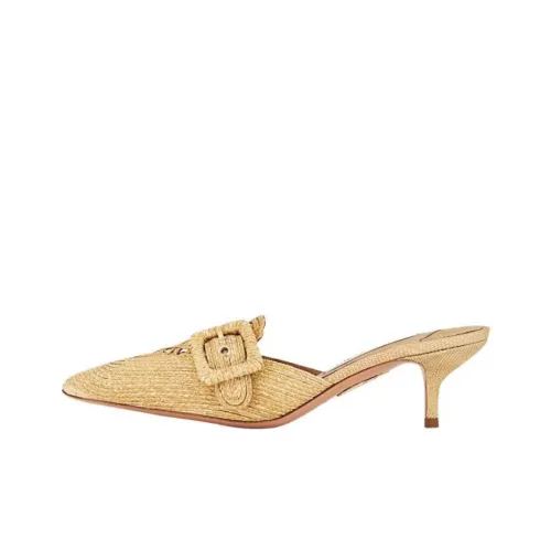 AQUAZZURA Домашние тапочки 5 см Женские Бежевые