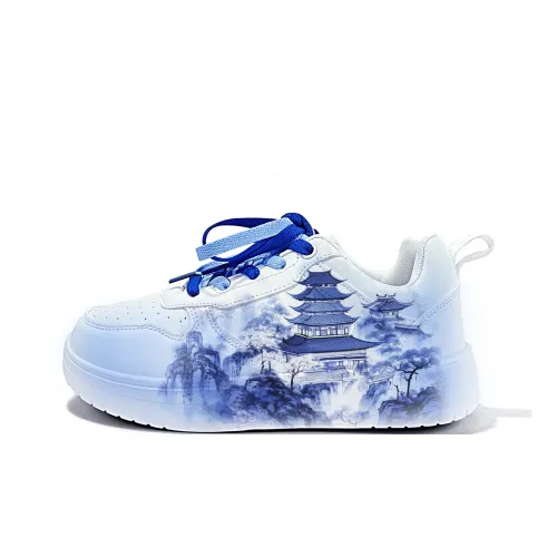 Cold Cicadas Yesterday Легкие и Дышащие Низкие Кроссовки для Скейтбординга Унисекс Белый Синий