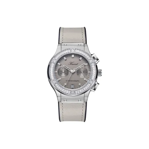 KUERST Кварцевый механизм резиновый ремешок женские часы серый циферблат